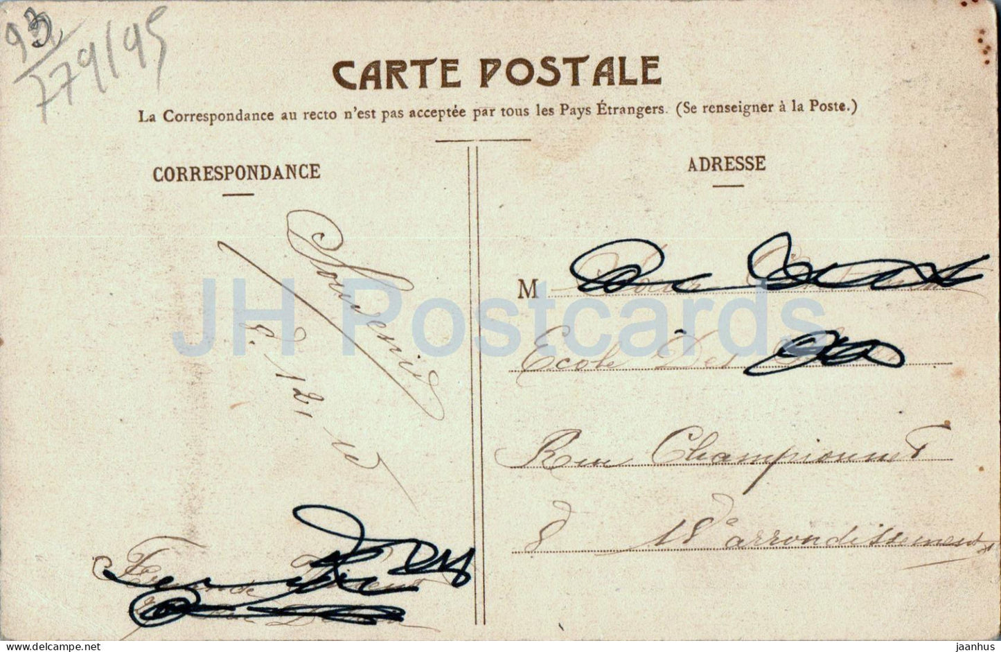 Saint Ouen Historique - château - carte postale ancienne - 1910 - France - occasion 