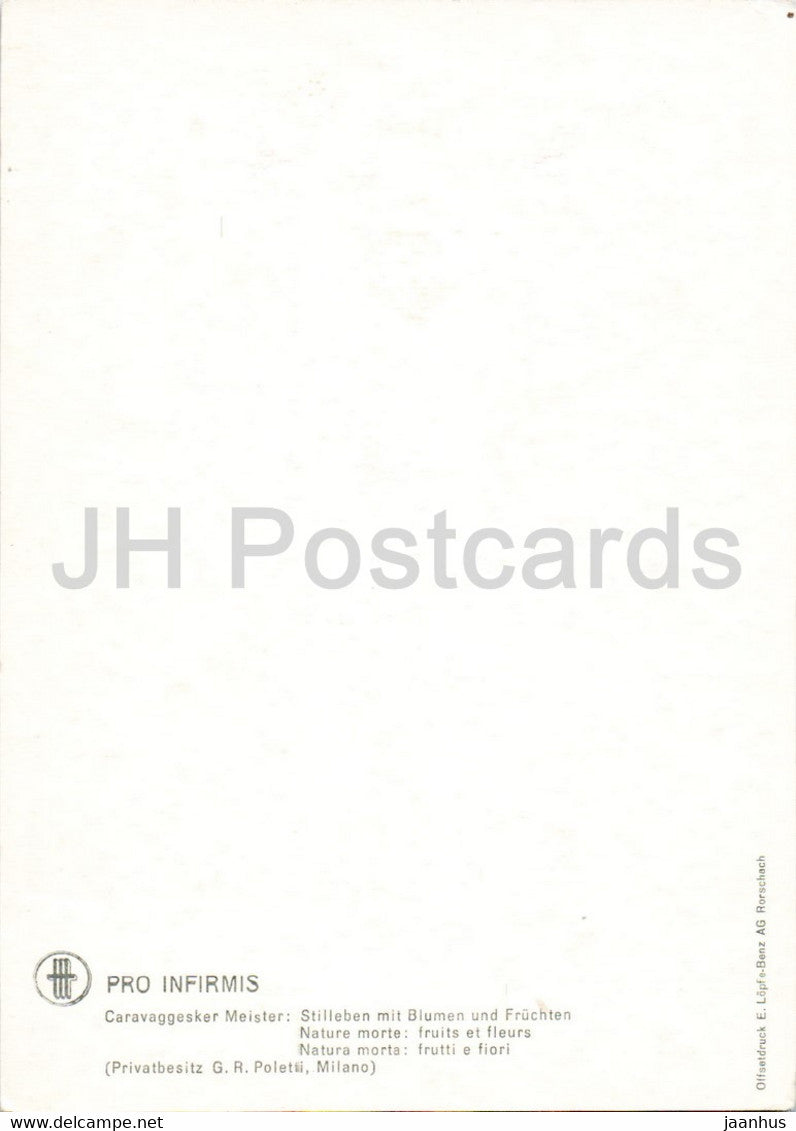 painting by Caravaggio - Stilleben mit Blumen und Fruchten - Fruits - Flowers - 1 - Italian art - Germany - unused