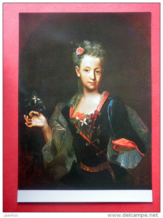 Painting by Jan Kupecky - Portrait of Francis Wussin , 1716 - czech art - unused - JH Postcards