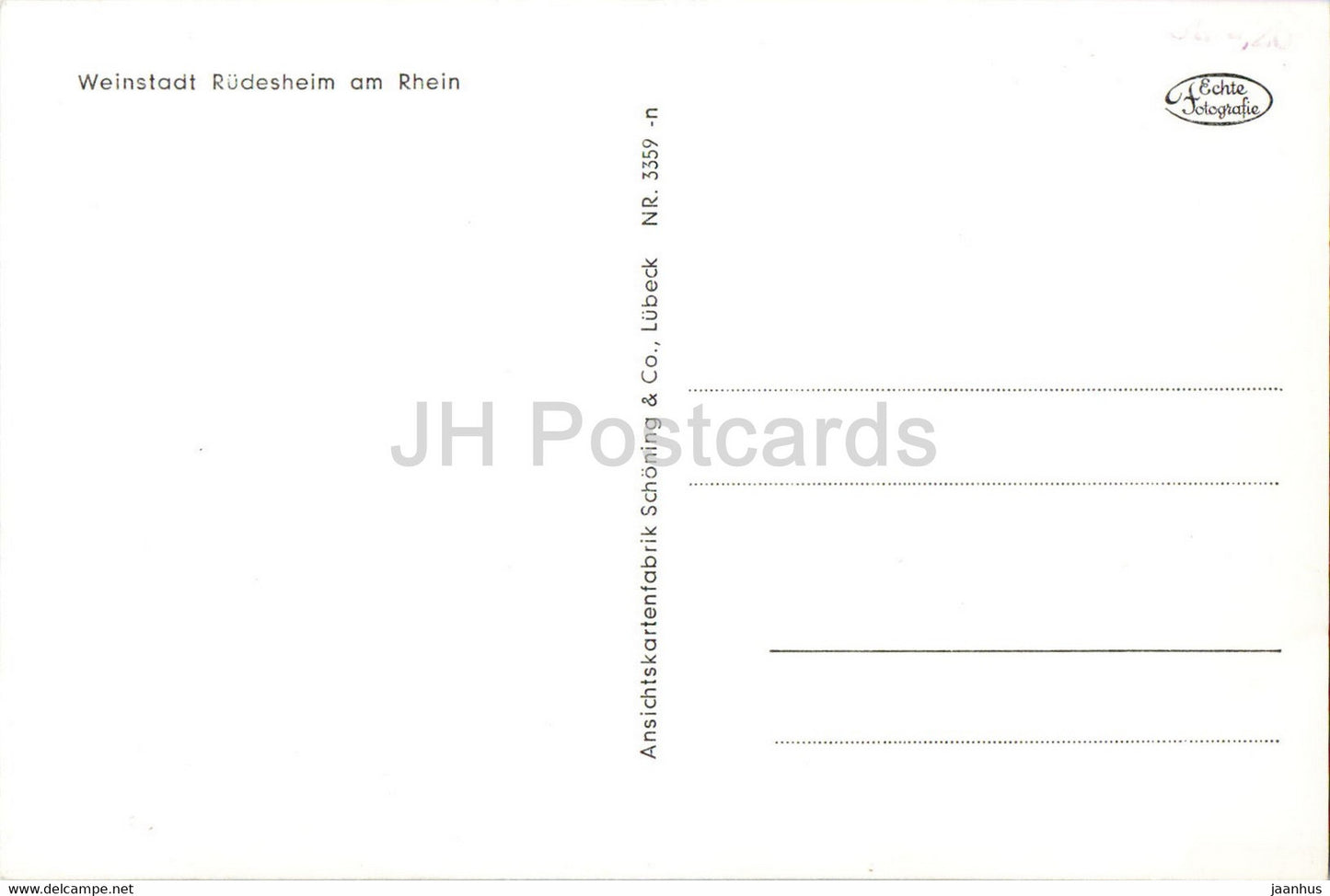 Weinstadt Rudesheim am Rhein - old postcard - Germany - unused