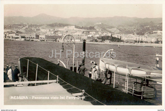 Messina - Panorama visto dal Ferry Boot - boat - 2210 - old postcard - Italy - unused - JH Postcards