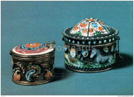 Box - Solvychegodsk - Russian Silver Craft - art - 1986 - Russia USSR - unused - JH Postcards