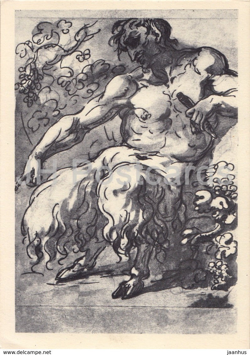 painting by O. Kiprensky - Faun with a pipe - Russian art - 1957 - Russia USSR - unused - JH Postcards