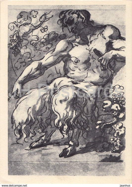 painting by O. Kiprensky - Faun with a pipe - Russian art - 1957 - Russia USSR - unused - JH Postcards