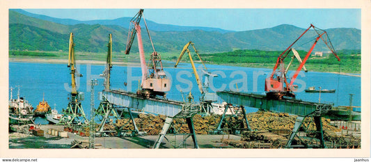 Vostochny Port (Eastern Port) - forest pier of the port - crane - 1982 - Russia USSR - unused