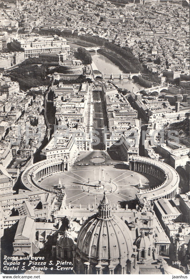 Roma - Rome - Cupola e Piazza S Pietro - Castel S Angelo e Tevere - The Dome - St Peter Square - 1992 - Italy - used - JH Postcards