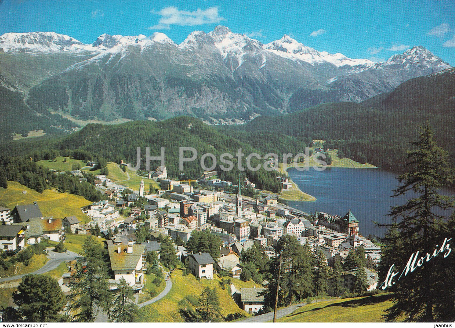 St. Moritz Dorf 1800 m - Piz Languard - Piz Albin - Engadin - 113 - Switzerland - used - JH Postcards