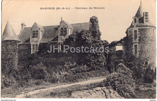 Blaison - Chateau de Blaison - castle - 1917 - old postcard - France - used - JH Postcards