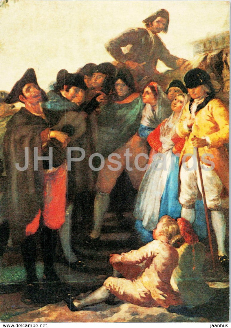 painting by Francisco Goya - Der Zigeuner mit der Gitarre - The gypsy with the guitar - Spanish art - Germany - unused - JH Postcards