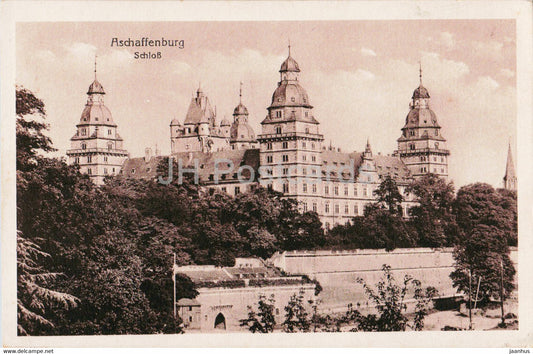 Aschaffenburg - Schloss - castle - old postcard - Germany - unused - JH Postcards