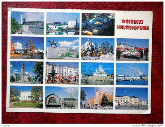 Helsinki - Helsingfors - multiview postcard - Finland - used - JH Postcards
