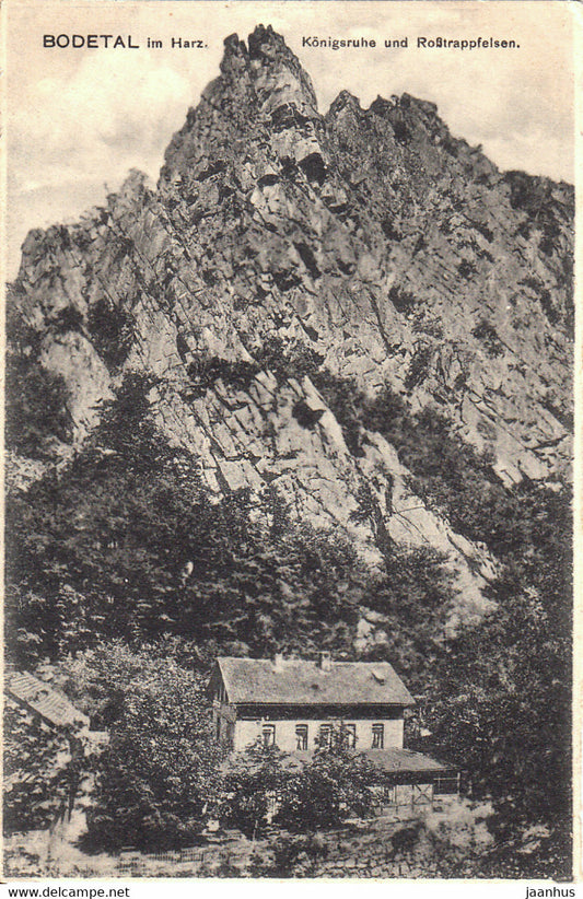 Bodetal im Harz - Konigsruhe und Rosstrappfelsen - old postcard - 2400 - Germany - unused - JH Postcards