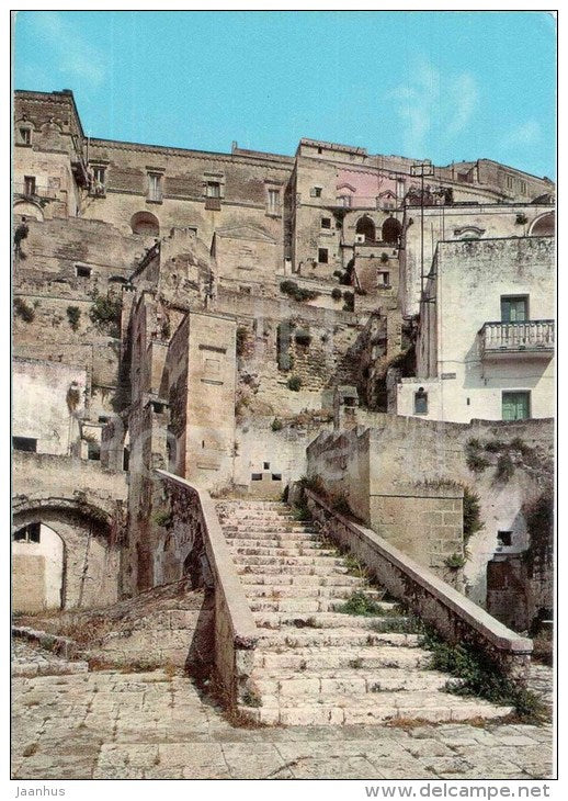 Sasso Barisano , particolare - Barisano Rock - Matera - Basilicata - 17877 - Italia - Italy - unused - JH Postcards