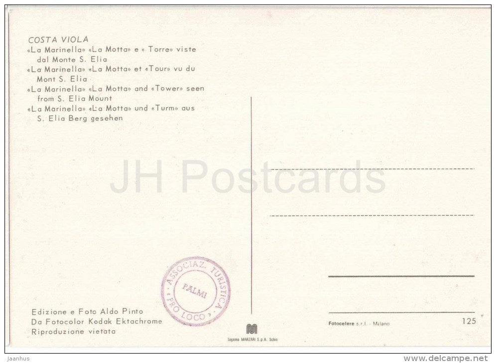 La Marinella , La Motta - Costa Viola - Reggio Calabria - Calabria - 125 - Italia - Italy - unused - JH Postcards