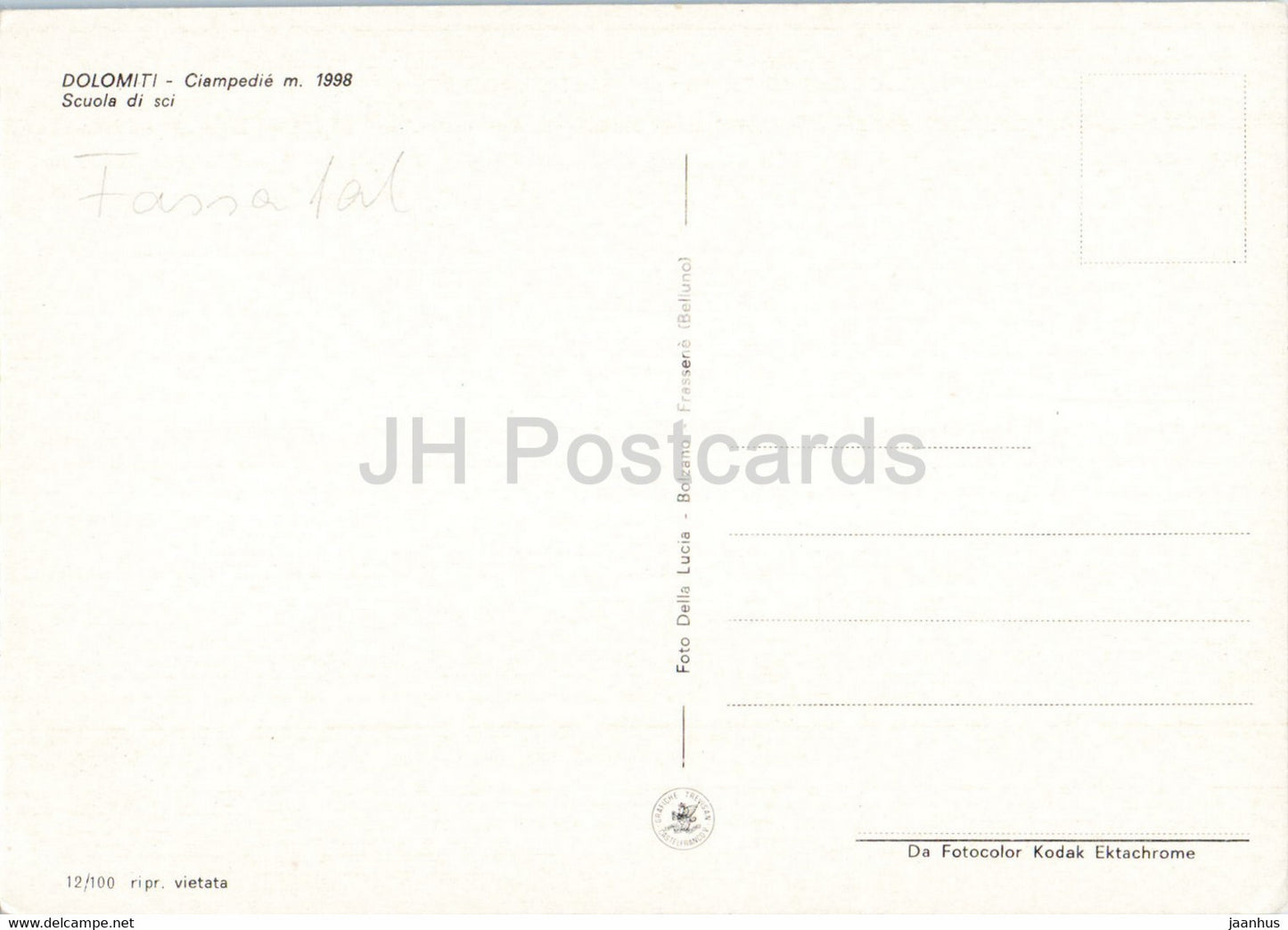 Dolomiti - Ciampedie - Scuola di sci - ski school - Italy - unused