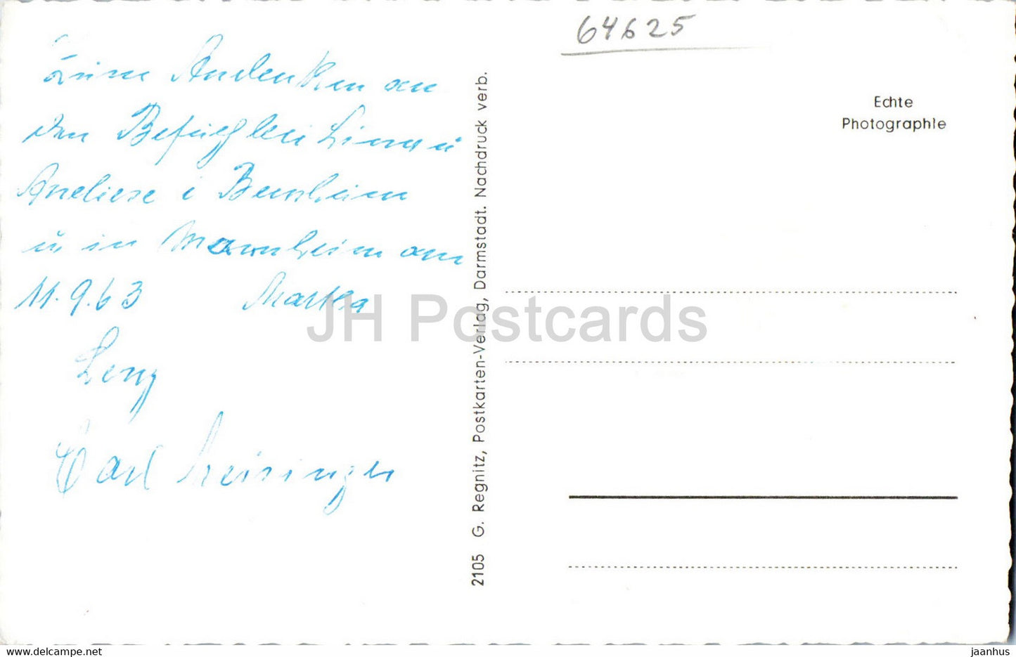 Bensheim ad Bergstrasse - Schloss Schonberg - Mittelbrucke - Krankenhaus - carte postale ancienne - 1963 - Allemagne - utilisé