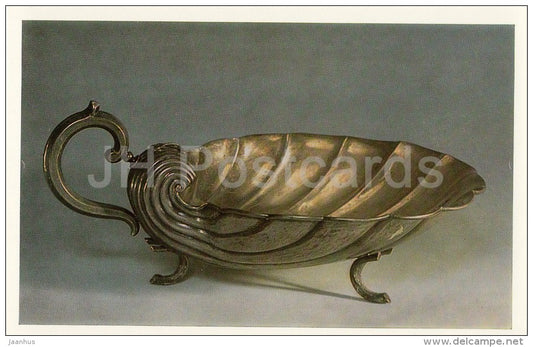 Biscuit Dish - shell - silver - The Faberge Jewellery - 1987 - Russia USSR - unused - JH Postcards