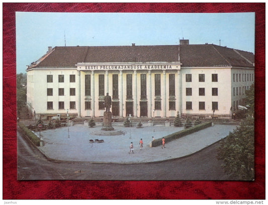 Tartu - the main building of Estonian Agricultural Academy at Lenin Square - Lenin - 1985 - Estonia - USSR - unused - JH Postcards