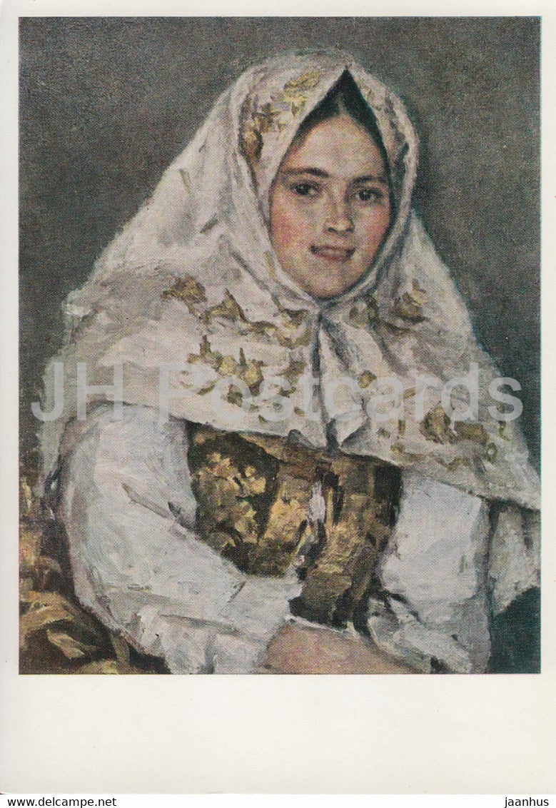 painting by V.  Surikov - Siberian Beauty - young woman - Russian art - 1971 - Russia USSR - unused - JH Postcards