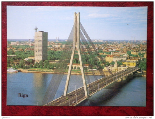 The Gorki Bridge across Daugava River - Riga - 1982 - Latvia USSR - unused - JH Postcards