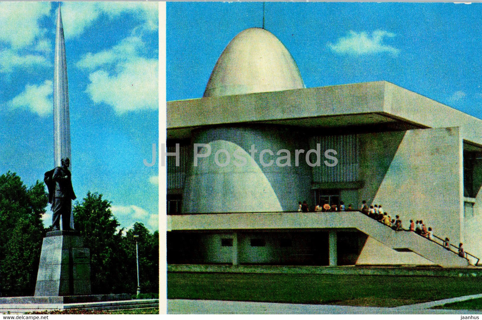 Kaluga - monument to the Russian scientist Konstantin Tsiolkovsky - cosmonautics museum - 1974 - Russia USSR - unused - JH Postcards