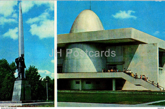Kaluga - monument to the Russian scientist Konstantin Tsiolkovsky - cosmonautics museum - 1974 - Russia USSR - unused - JH Postcards