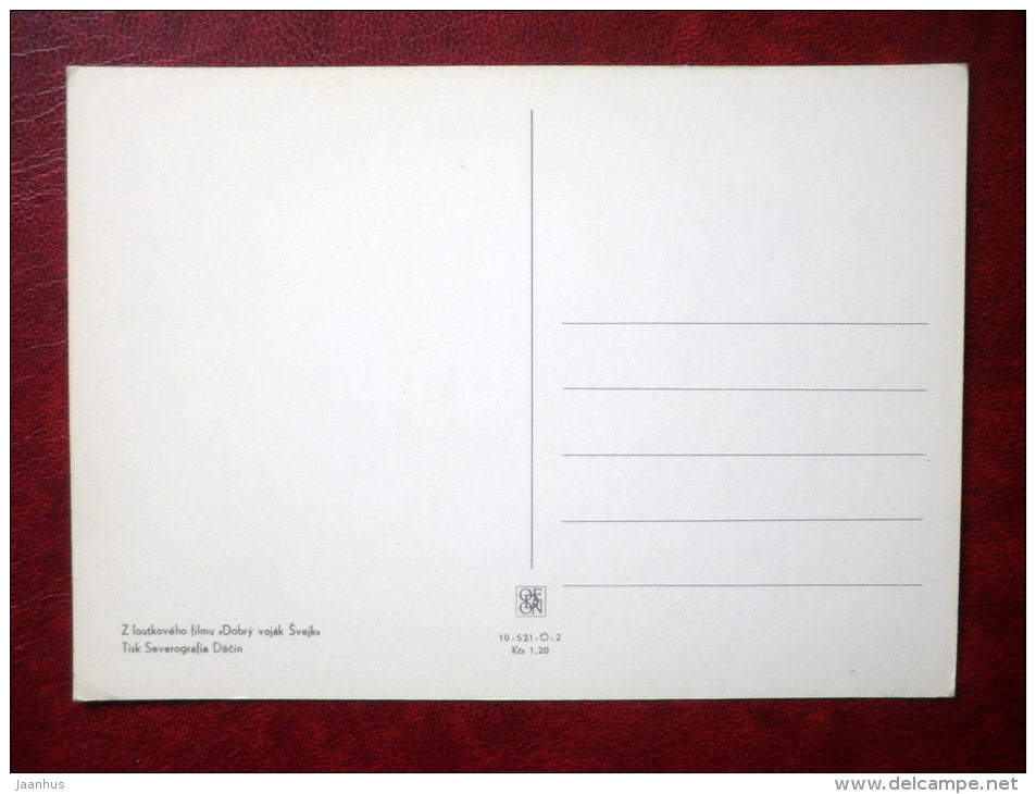 The Good Soldier Švejk - novel by Jaroslav Hasek - house - Tisk Severografia Decin - Film - Animation - Czech - u - JH Postcards