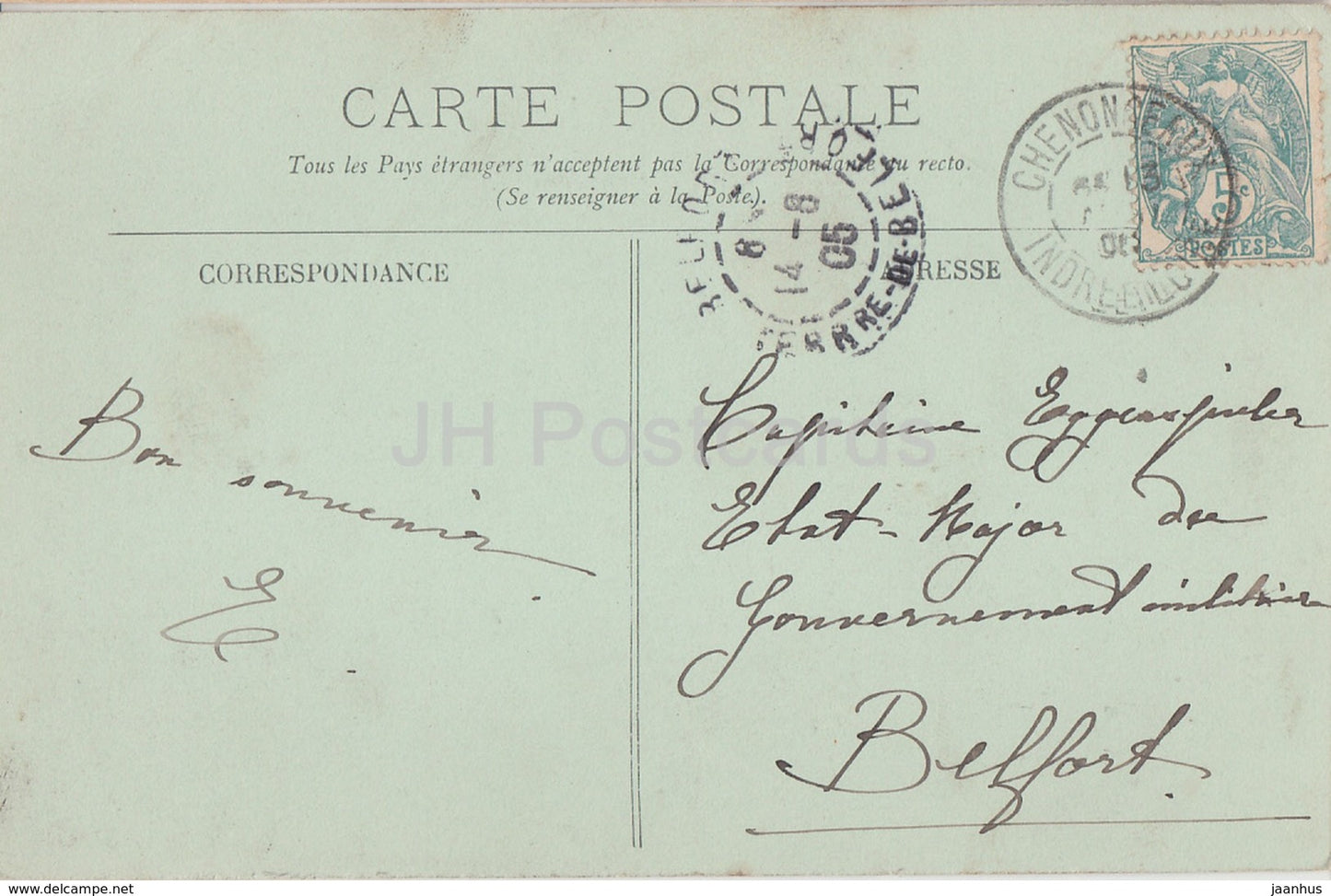 Chenonceaux - Le Chateau - Ensemble de la Facade Thomas Bohier - castle - 20 - old postcard - 1905 - France - used