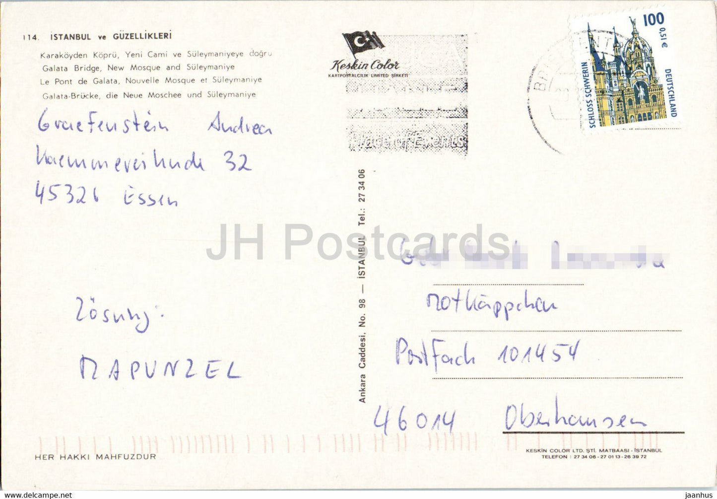 Istanbul - The Galata Bridge - ship - 114 - Keskin - Turkey - used