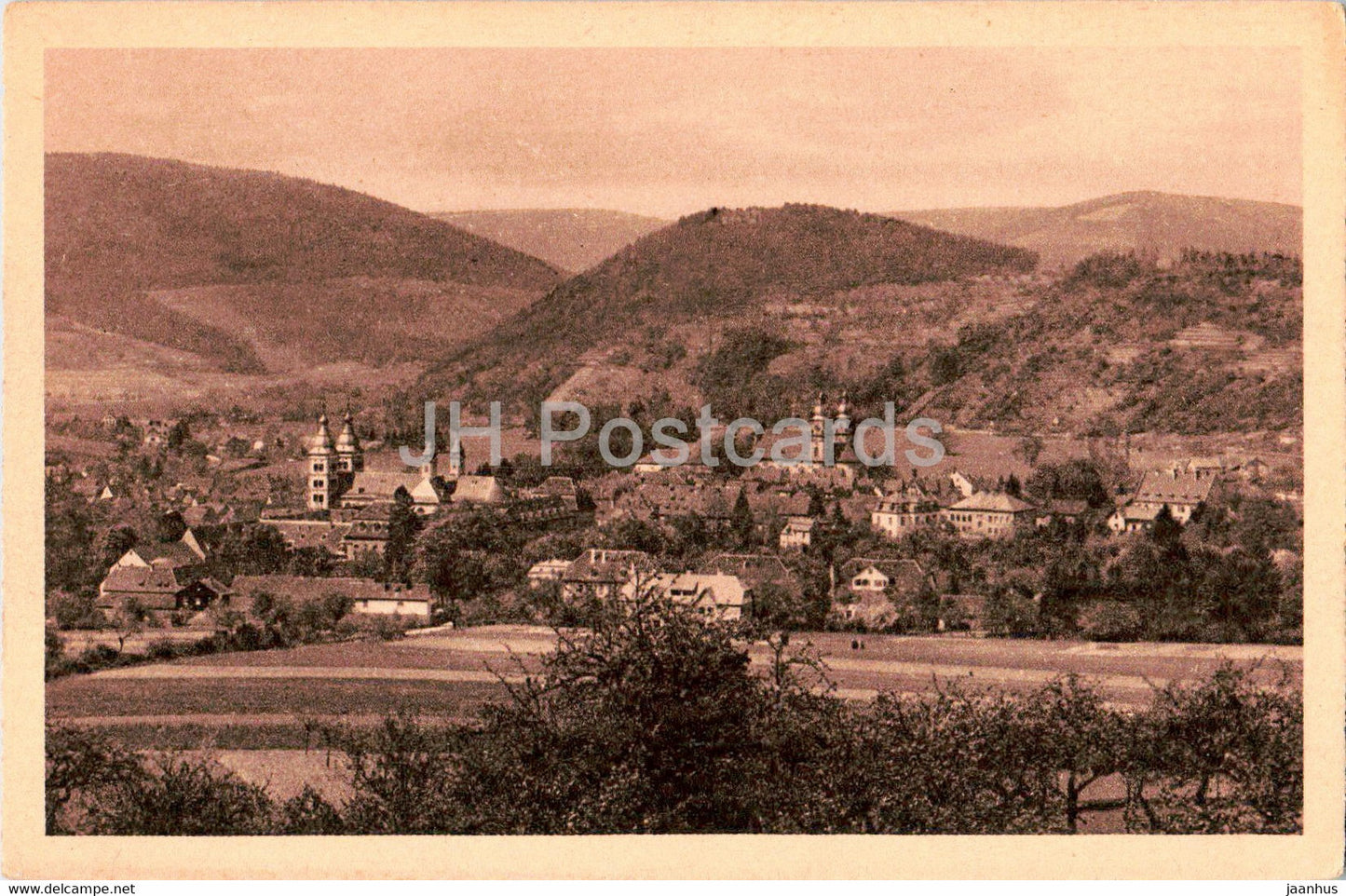 Amorbach vom Beuchnerberg - old postcard - Germany - unused - JH Postcards