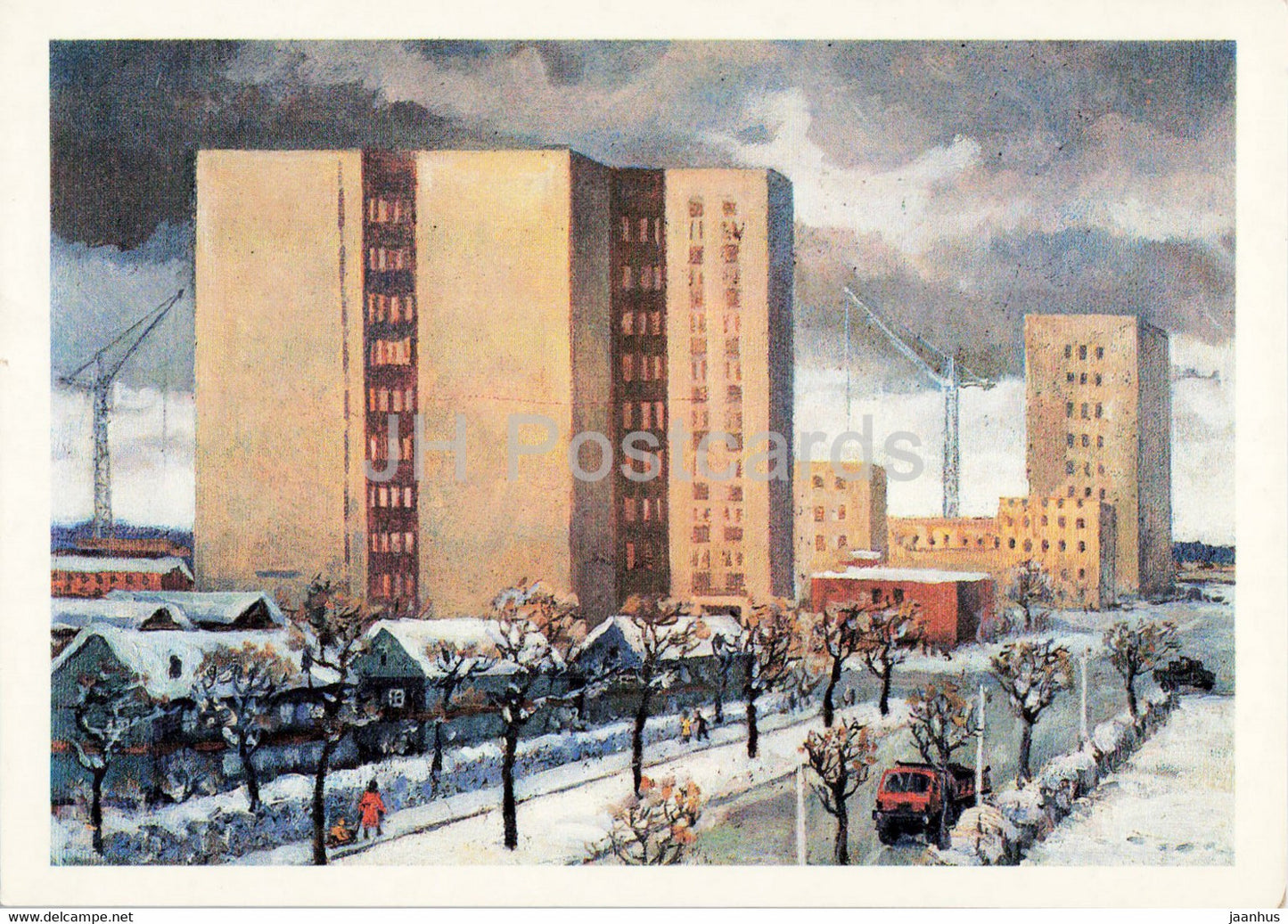 illustration by M. Sapozhnikov - Strezhevoy town - Tomsk oblast - 1 - 1987 - Russia USSR - unused - JH Postcards