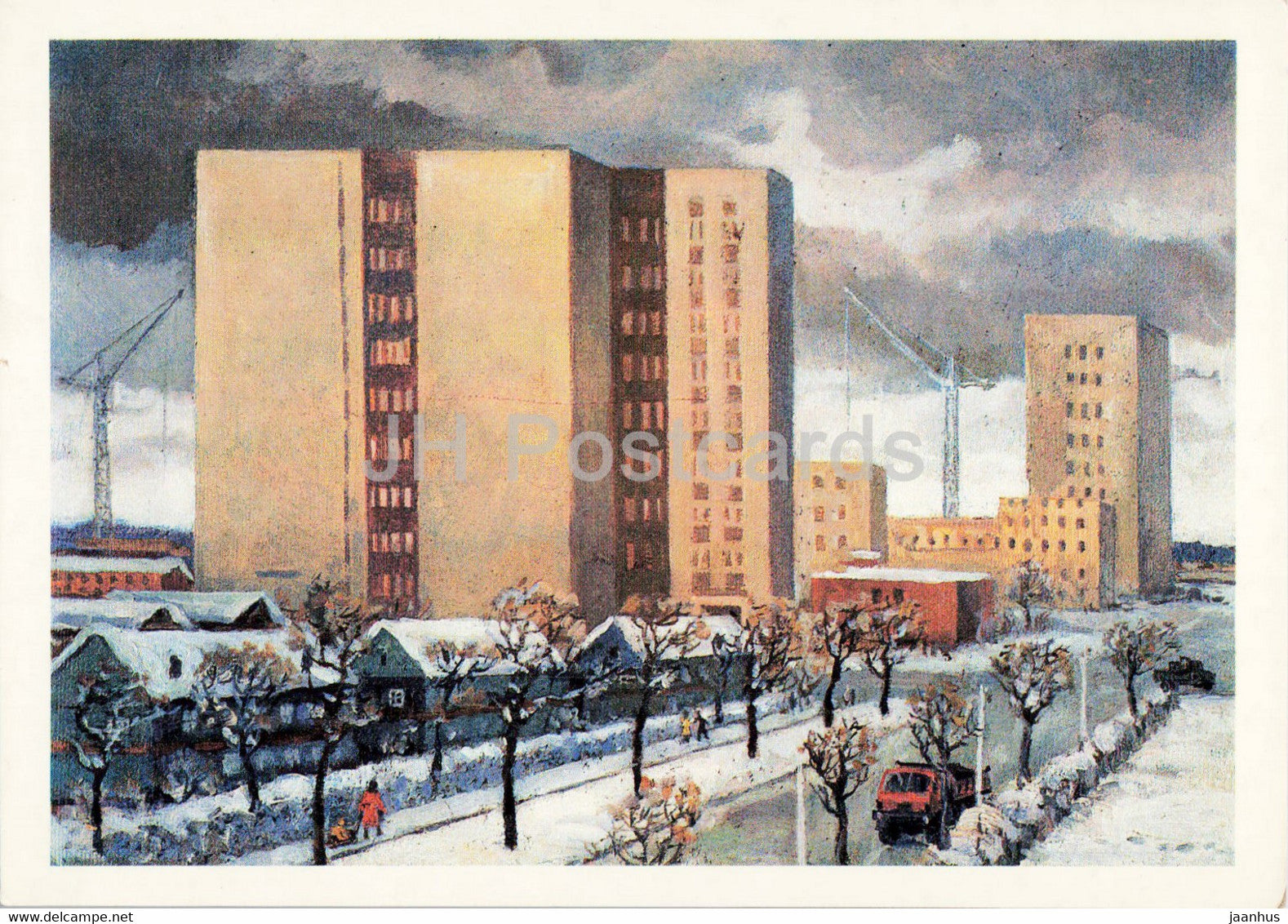 illustration by M. Sapozhnikov - Strezhevoy town - Tomsk oblast - 1 - 1987 - Russia USSR - unused - JH Postcards