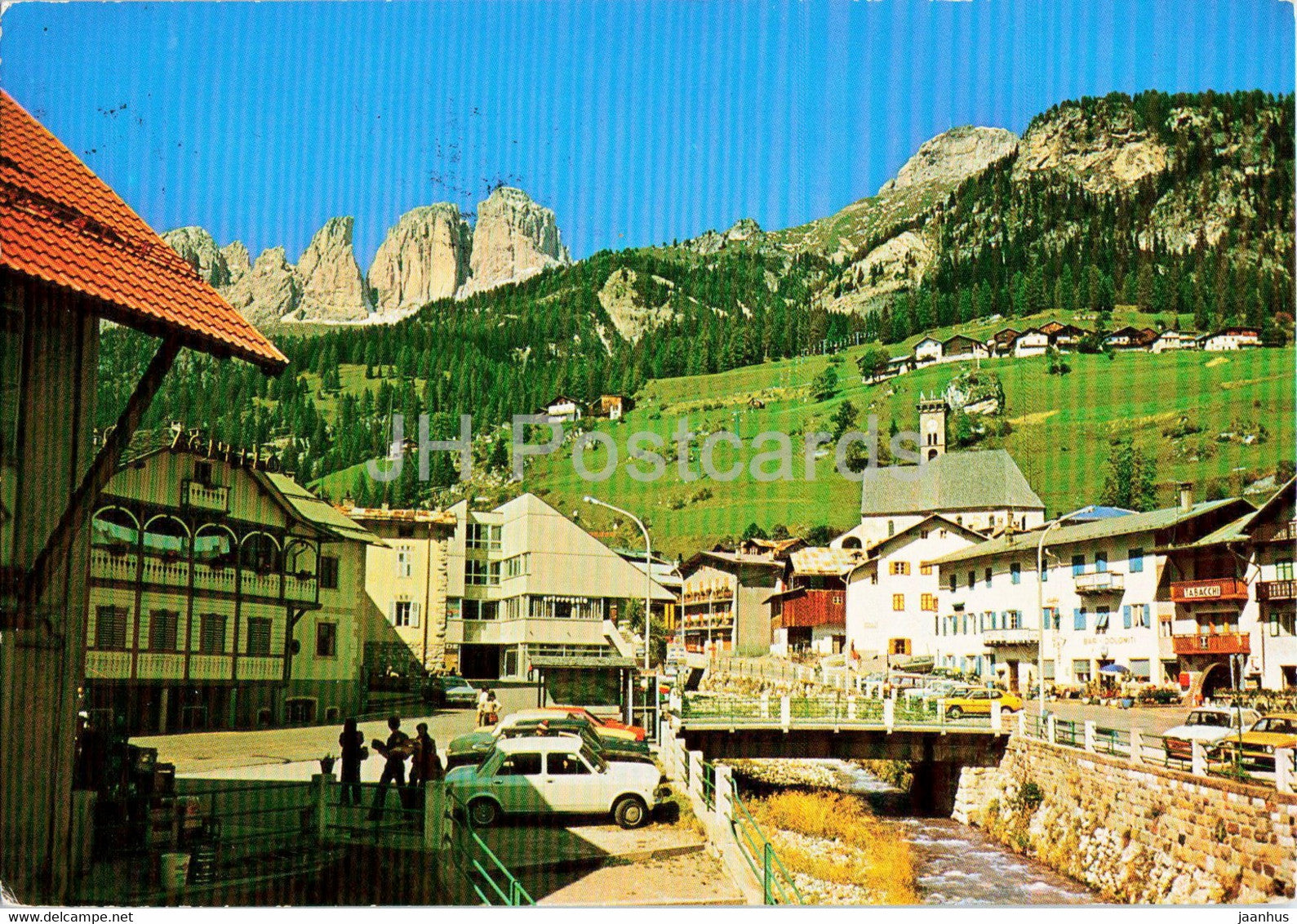 Val di Fassa - Dolomiti - Campitello 1442 m - car - 1982 - Italy - used - JH Postcards