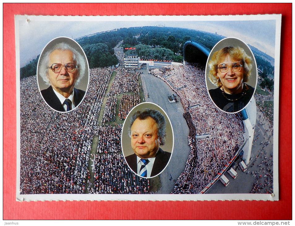 Kuno Areng - Ene Üleoja - Ants Üleoja - conductor - XXI Estonian Song Festival 1990 - Tallinn - üldlaulupidu - unused - JH Postcards
