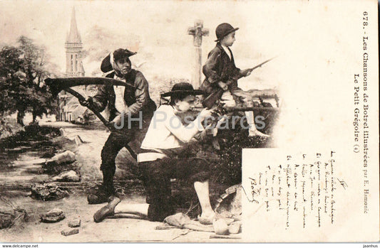 Les Chansons de Botrel Illustrees - Le Petit Gregoire - 4 - old postcard - France - used - JH Postcards