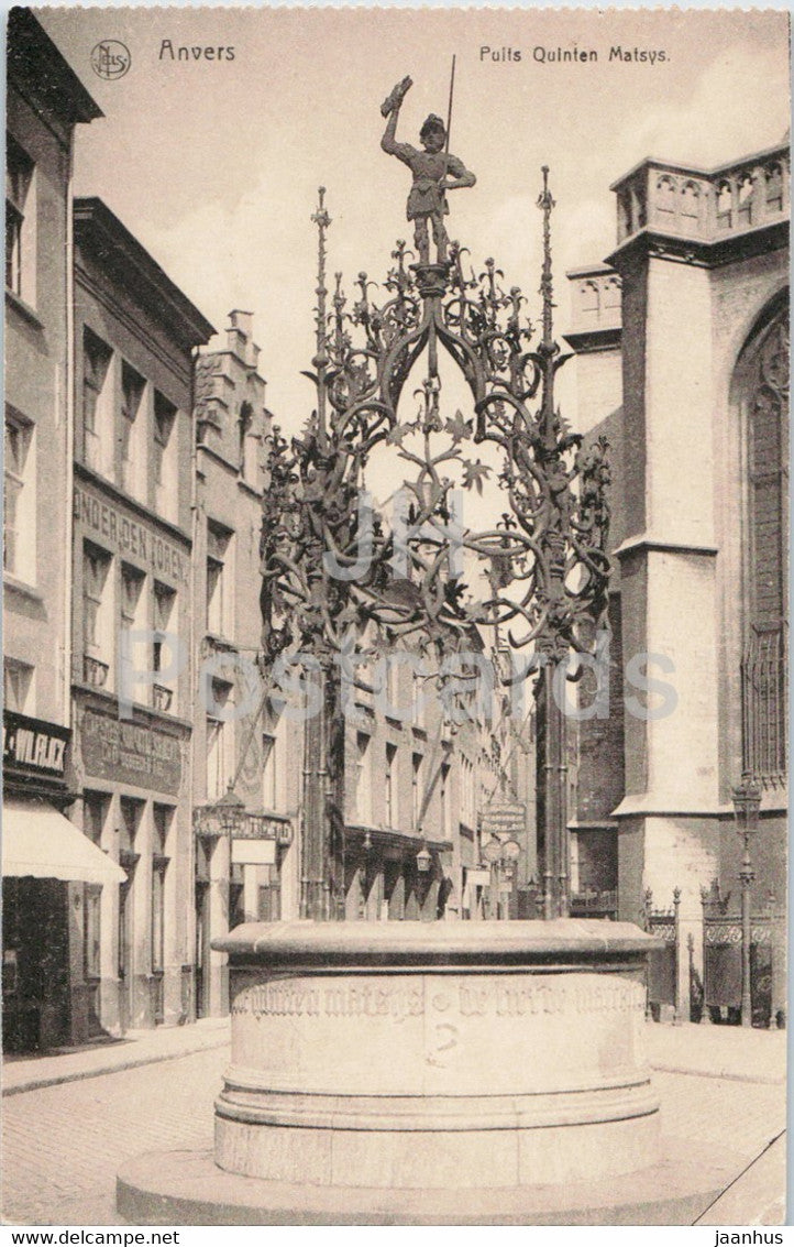 Anvers - Antwerpen - Puit Quinten Matsys - old postcard - Belgium - unused - JH Postcards