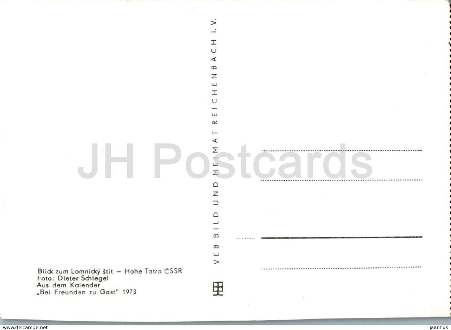 Vysoke Tatry - Blick zum Lomnicky Stit - High Tatras - 1973 - Slovakia - Czechoslovakia - unused
