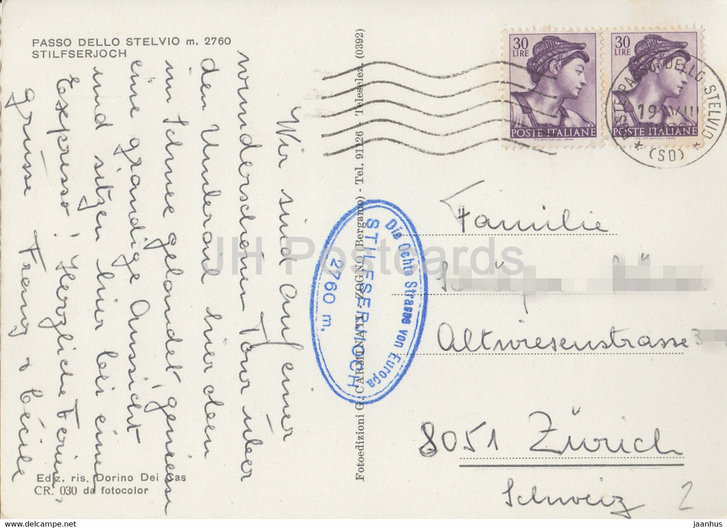 Passo dello Stelvio 2760 m - Stilfserjoch - Italy - Italia - used