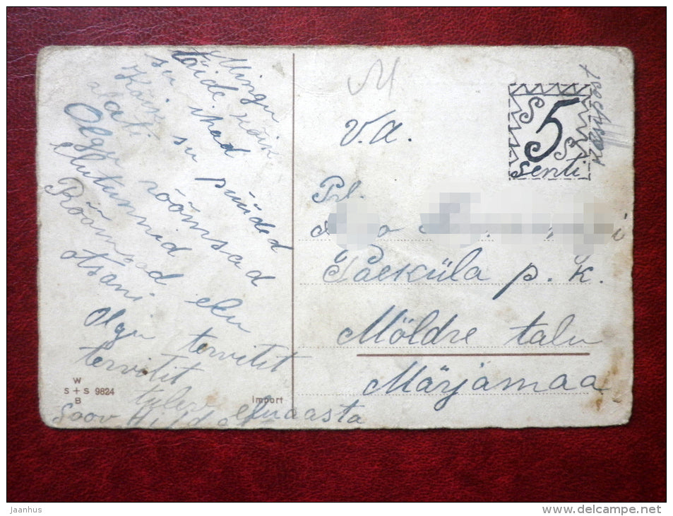 Birthday Greeting Card - children singing - 9824 - 1920s-1930s - Estonia - Estonia - used - JH Postcards