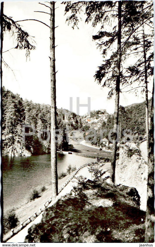 Blick vom Weihersbachtal auf Burg Pottenstein - Frankische Schweiz - old postcard - Germany - unused - JH Postcards