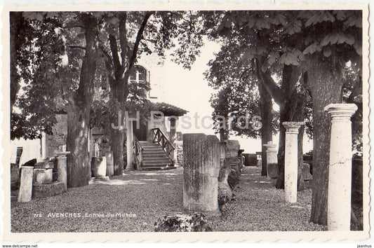 Avenches - Entree de Musee - museum - 772 - Switzerland - 1958 - old postcards - used - JH Postcards