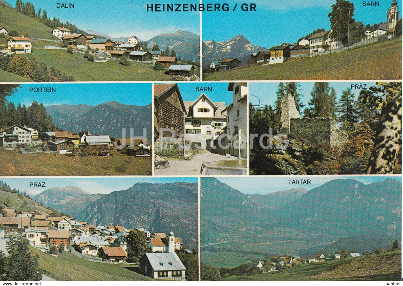 Heinzenberg - Dalin - Sarn - Portein - Praz - Tartar - Switzerland - unused - JH Postcards