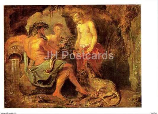 painting by Peter Paul Rubens - Cybele and the Goddess of Antwerp - Flemish art - 1988 - Russia USSR - unused - JH Postcards