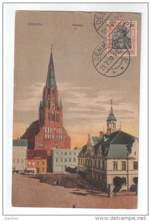 Markt - Demmin - Germany - Robert Matz - old postcard - sent from Germany Demmin to Estonia 1920 - used - JH Postcards