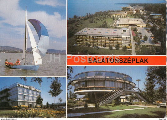 Balaton - Balatonszeplak - hotel - sailing boat - multiview - 1983 - Hungary - used - JH Postcards