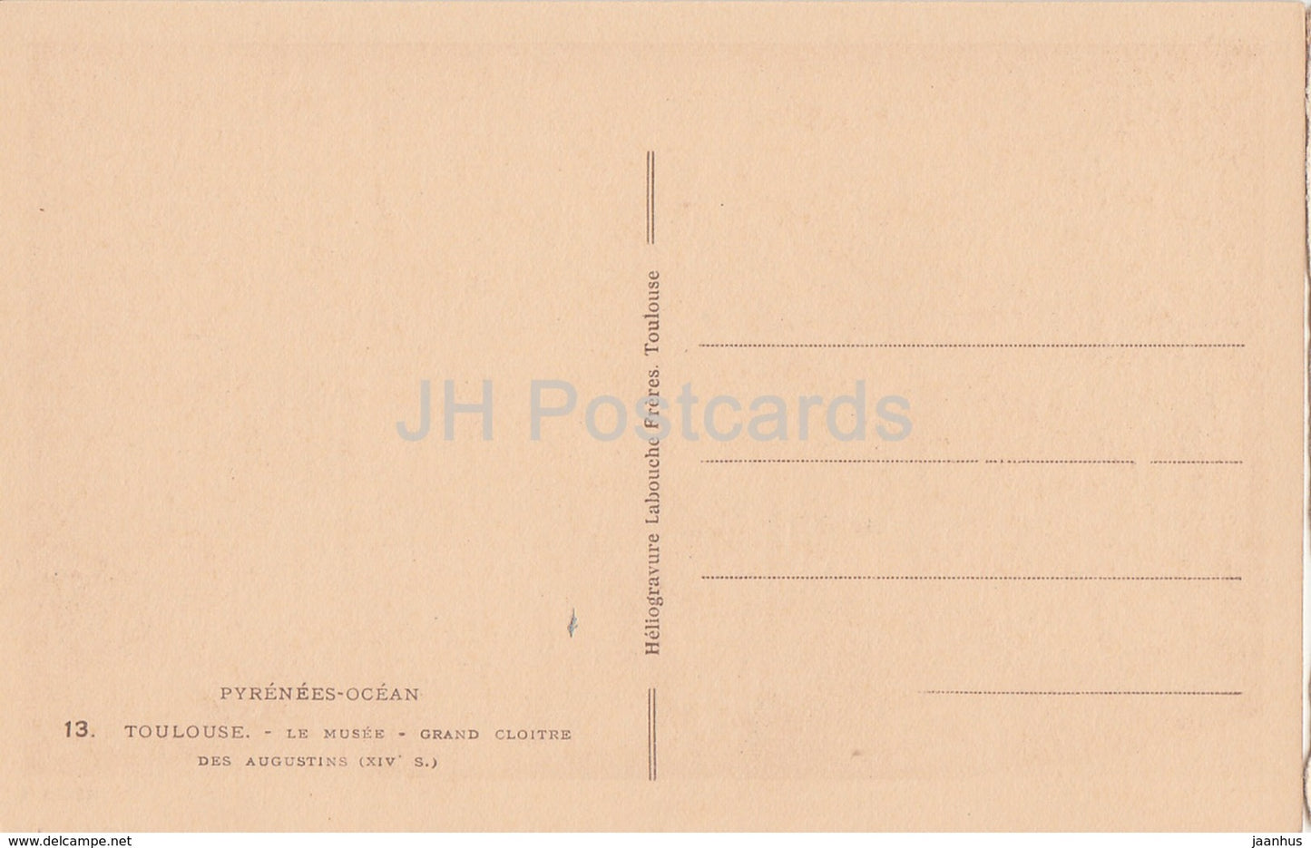 Toulouse - LE Musee - Grand Cloitre des Augustins - Kreuzgang - Pyrenäen-Ozean - 13 - alte Postkarte - Frankreich - unbenutzt