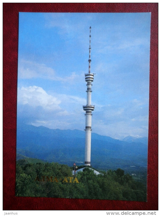 TV Tower - 370 m high - Almaty - Alma-Ata - 1984 - Kazakhstan USSR - unused - JH Postcards