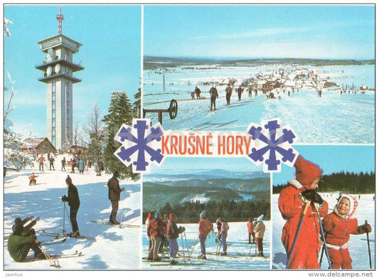Krusne Hory - Bozi Dar - Klinovec - ski resort - skiing - Czechoslovakia - Czech - unused - JH Postcards