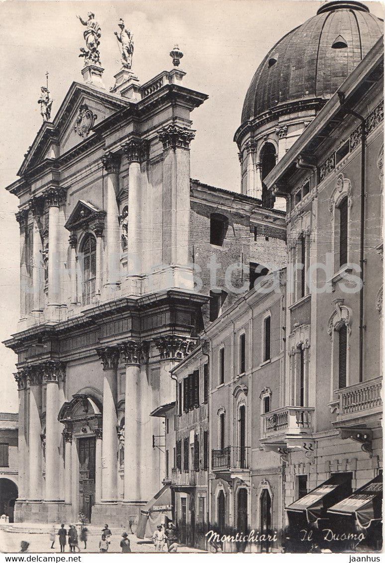 Montichiari - Il Duomo - cathedral - old postcard - 1950 - Italy - used - JH Postcards