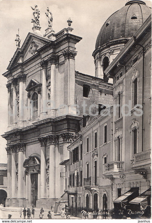 Montichiari - Il Duomo - cathedral - old postcard - 1950 - Italy - used - JH Postcards